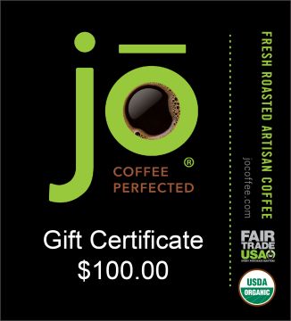 Jo Coffee $100 Gift Certificate
